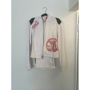 Mecca Femme Women's Hoodies & Sweatshirts White Full Zip Long Sleeve